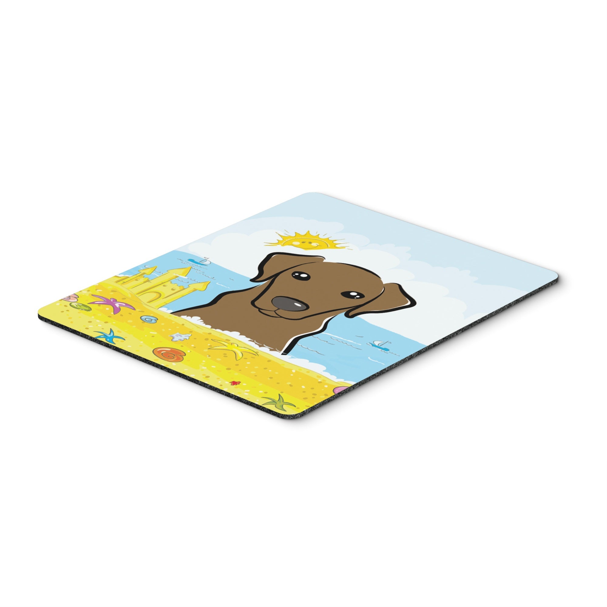 Caroline'S Treasures Chocolate Labrador Summer Beach Mouse Pad, Hot Pad Or Trivet, Multicolor (Bb2102Mp)