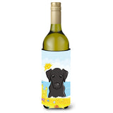 Caroline'S Treasures Bb2103Literk Black Labrador Summer Beach Wine Bottle Hugger Koozie, 750Ml, Multicolor
