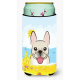 Caroline'S Treasures Bb2106Tbc French Bulldog Summer Beach Tall Boy Hugger Koozie, Multicolor