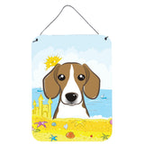 Caroline'S Treasures Beagle Summer Beach Wall Or Door Hanging Prints Bb2107Ds1216, 16Hx12W, Multicolor