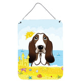 Caroline'S Treasures Basset Hound Summer Beach Wall Or Door Hanging Prints Bb2111Ds1216, 16Hx12W, Multicolor