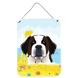 Caroline'S Treasures Saint Bernard Summer Beach Wall Or Door Hanging Prints Bb2114Ds1216, 16Hx12W, Multicolor