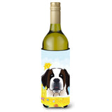 Caroline'S Treasures Bb2114Literk Saint Bernard Summer Beach Wine Bottle Hugger Koozie, 750Ml, Multicolor