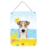 Caroline'S Treasures Wire Haired Fox Terrier Summer Beach Wall Or Door Hanging Prints Bb2115Ds1216, 16Hx12W, Multicolor