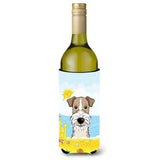 Caroline'S Treasures Bb2115Literk Wire Haired Fox Terrier Summer Beach Wine Bottle Hugger Koozie, 750Ml, Multicolor
