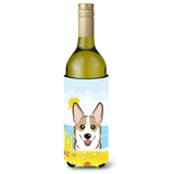 Caroline'S Treasures Bb2121Literk Sable Corgi Summer Beach Wine Bottle Hugger Koozie, 750Ml, Multicolor