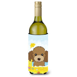 Caroline'S Treasures Bb2124Literk Chocolate Brown Poodle Summer Beach Wine Bottle Hugger Koozie, 750Ml, Multicolor