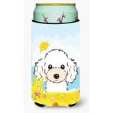 Caroline'S Treasures Bb2125Tbc White Poodle Summer Beach Tall Boy Hugger Koozie, Multicolor