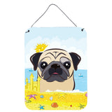 Caroline'S Treasures Fawn Pug Summer Beach Wall Or Door Hanging Prints Bb2130Ds1216, 16Hx12W, Multicolor
