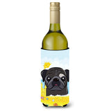 Caroline'S Treasures Bb2131Literk Black Pug Summer Beach Wine Bottle Hugger Koozie, 750Ml, Multicolor