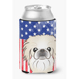 Caroline'S Treasures Bb2151Cc American Flag And Pekingese Can Or Bottle Hugger, Multicolor