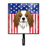 Caroline'S Treasures American Flag And Cavalier Spaniel Leash Or Key Holder Hooks, Multicolor