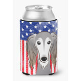 Caroline'S Treasures Bb2159Cc American Flag And Saluki Can Or Bottle Hugger, Multicolor