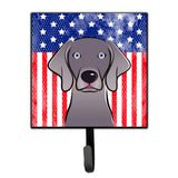 Caroline'S Treasures American Flag And Weimaraner Leash Or Key Holder Hooks, Multicolor