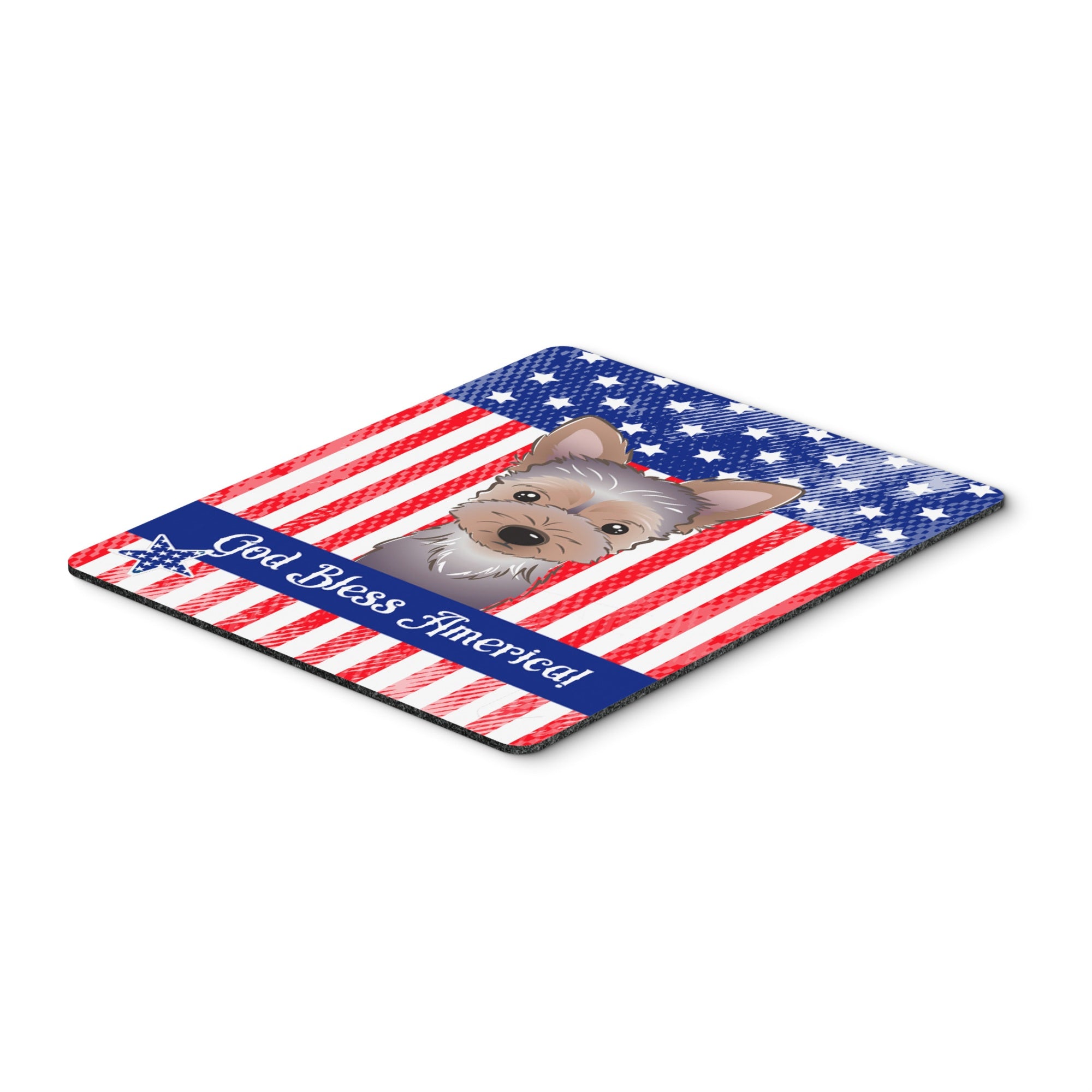 Caroline'S Treasures God Bless American Flag With Yorkie Puppy Mouse/Hot Pad Or Trivet, Multicolor (Bb2162Mp)