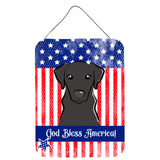 Caroline'S Treasures God Bless American Flag With Black Labrador Wall Or Door Hanging Prints Bb2165Ds1216, 16Hx12W, Multicolor