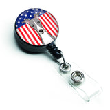 Caroline'S Treasures American Flag And Italian Greyhound Retractable Badge Reel, Multicolor (Bb2166Br)