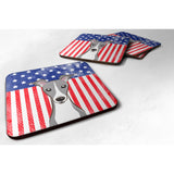 Caroline'S Treasures Bb2166Fc American Flag And Italian Greyhound Foam Coaster (Set Of 4), 3.5, Multicolor