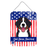 Caroline'S Treasures God Bless American Flag With Bernese Mountain Dog Wall Or Door Hanging Prints Bb2167Ds1216, 16Hx12W, Mult