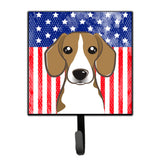 Caroline'S Treasures American Flag And Beagle Leash Or Key Holder Hooks, Multicolor