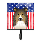 Caroline'S Treasures American Flag And Sheltie Leash Or Key Holder Hooks, Multicolor