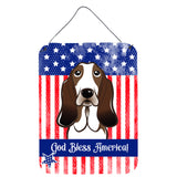 Caroline'S Treasures God Bless American Flag With Basset Hound Wall Or Door Hanging Prints Bb2173Ds1216, 16Hx12W, Multicolor