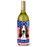 Caroline'S Treasures Bb2173Literk God Bless American Flag With Basset Hound Wine Bottle Hugger Koozie, 750Ml, Multicol