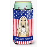 Caroline'S Treasures Bb2174Tbc God Bless American Flag With Afghan Hound Tall Boy Hugger Koozie, Multicolor