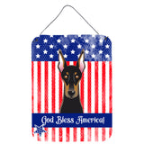Caroline'S Treasures God Bless American Flag With Doberman Wall Or Door Hanging Prints Bb2175Ds1216, 16Hx12W, Multicolor