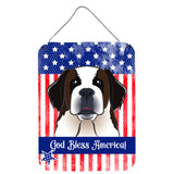 Caroline'S Treasures God Bless American Flag With Saint Bernard Wall Or Door Hanging Prints Bb2176Ds1216, 16Hx12W, Multicolor,