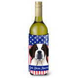 Caroline'S Treasures Bb2176Literk God Bless American Flag With Saint Bernard Wine Bottle Hugger Koozie, 750Ml, Multico