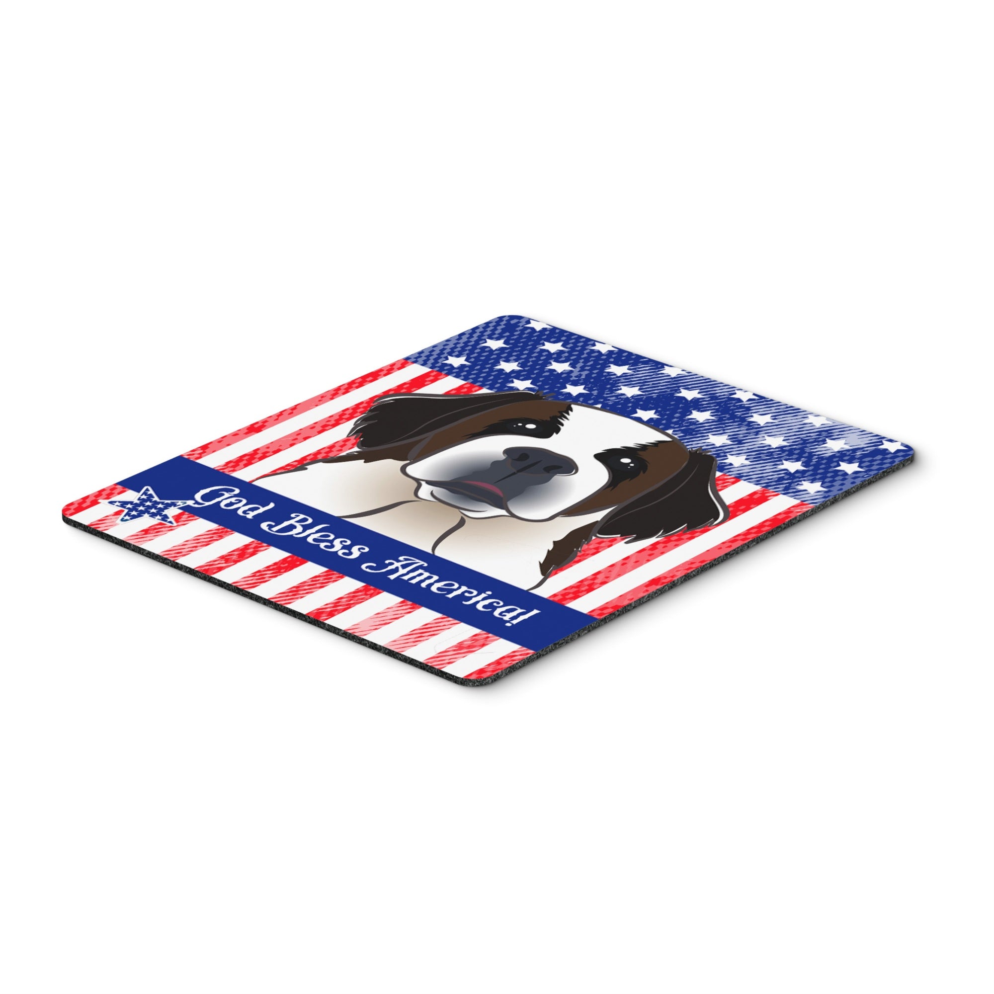 Caroline'S Treasures God Bless American Flag With Saint Bernard Mouse/Hot Pad Or Trivet, Multicolor (Bb2176Mp)