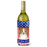 Caroline'S Treasures Bb2178Literk God Bless American Flag With Papillion Wine Bottle Hugger Koozie, 750Ml, Multicolor,