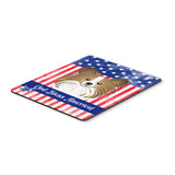 Caroline'S Treasures God Bless American Flag With Papillon Mouse Pad, Hot Pad Or Trivet, Multicolor (Bb2178Mp)
