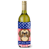 Caroline'S Treasures Bb2179Literk God Bless American Flag With Chocolate Brown Shih Tzu Wine Bottle Hugger Koozie, 750
