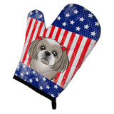 Caroline'S Treasures Bb2180Ovmt American Flag And Gray Silver Shih Tzu Oven Mitt, 12 By 8.5, Multicolor