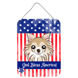 Caroline'S Treasures God Bless American Flag With Chihuahua Wall Or Door Hanging Prints Bb2181Ds1216, 16Hx12W, Multicolor