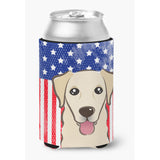 Caroline'S Treasures Bb2182Cc American Flag And Golden Retriever Can Or Bottle Hugger, Multicolor