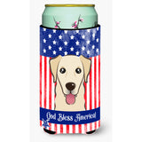Caroline'S Treasures Bb2182Tbc God Bless American Flag With Golden Retriever Tall Boy Hugger Koozie, Multicolor