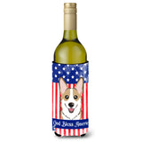 Caroline'S Treasures Bb2183Literk God Bless American Flag With Sable Corgi Wine Bottle Hugger Koozie, 750Ml, Multicolo