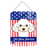 Caroline'S Treasures God Bless American Flag With White Poodle Wall Or Door Hanging Prints Bb2187Ds1216, 16H X 12W, Mu