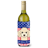 Caroline'S Treasures Bb2188Literk God Bless American Flag With Buff Poodle Wine Bottle Hugger Koozie, 750Ml, Multicolo