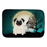 Caroline'S Treasures Halloween Scary Pug Cream Dish Drying Mat, 14 X 21