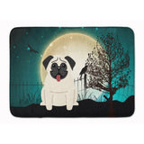 Caroline'S Treasures Halloween Scary Pug Cream Floor Mat, 19 X 27, Multicolor