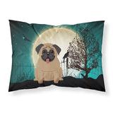 Caroline'S Treasures Halloween Scary Pug Brown Fabric Standard Pillowcase Bb2195Pillowcase, Multicolor