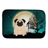 Caroline'S Treasures Halloween Scary Pug Fawn Dish Drying Mat, 14 X 21