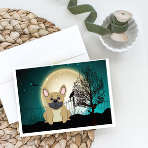 Halloween Scary French Bulldog Cream Greeting Cards And Envelopes Pack Of 8