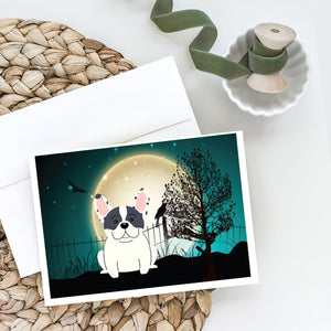 Halloween Scary French Bulldog Piebald Greeting Cards And Envelopes Pack Of 8