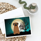 Halloween Scary Mastiff Brindle Greeting Cards And Envelopes Pack Of 8