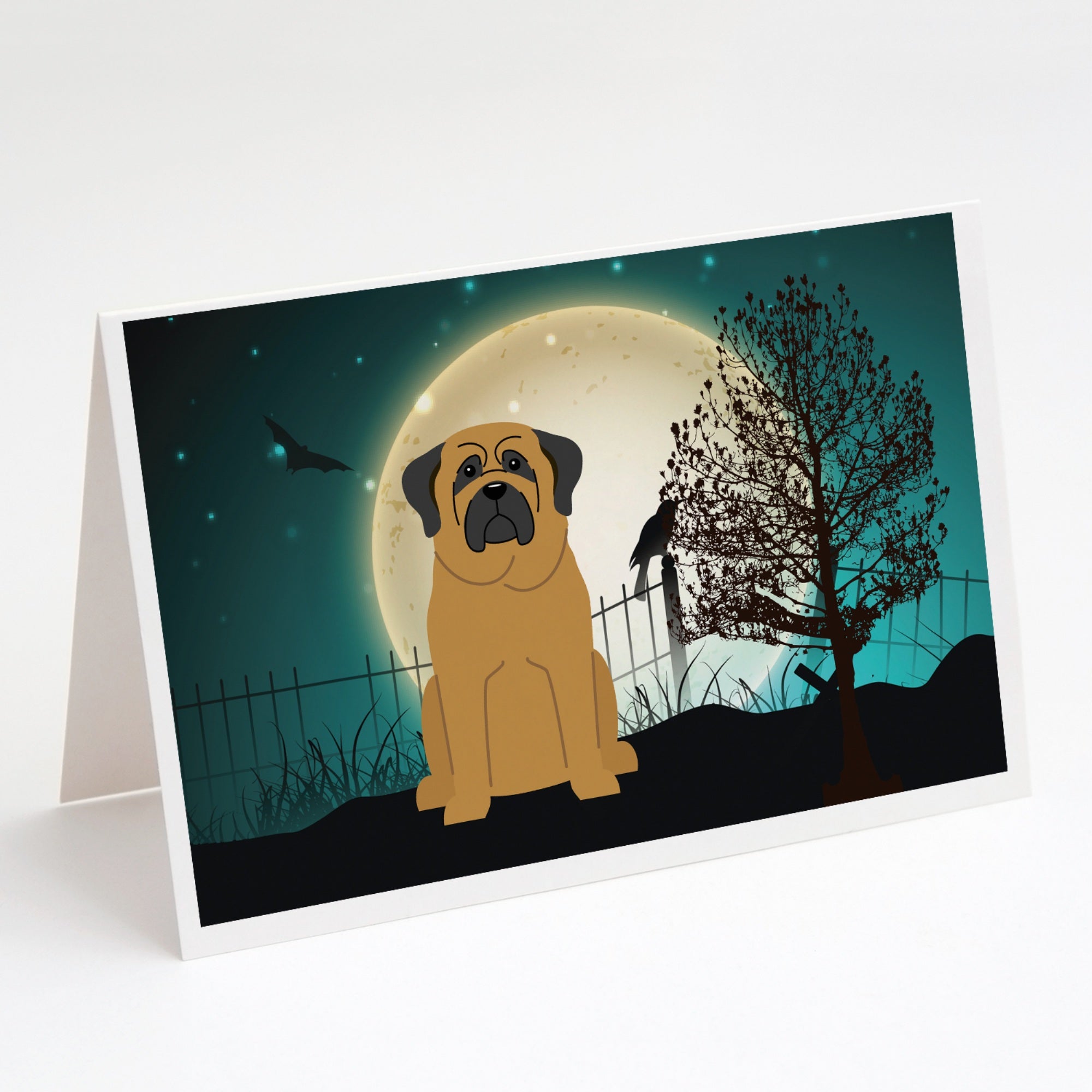 Halloween Scary Mastiff Greeting Cards And Envelopes Pack Of 8